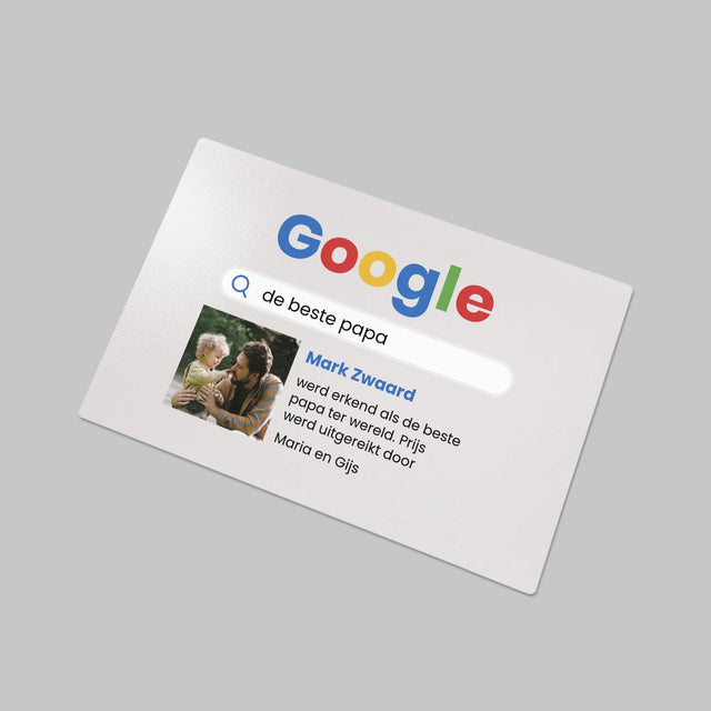 Foto En Handtekening: Beste Papa, Google-Score - Bureauonderlegger