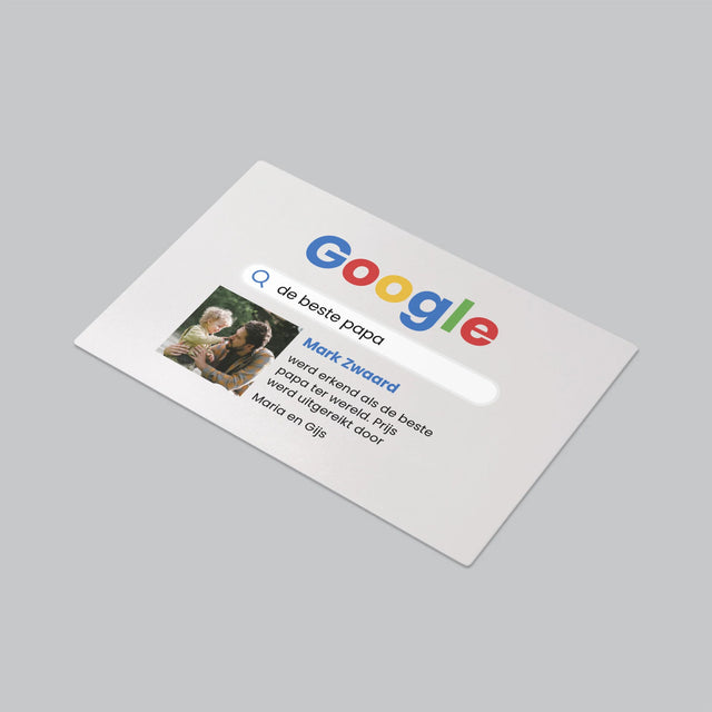 Foto En Handtekening: Beste Papa, Google-Score - Bureauonderlegger