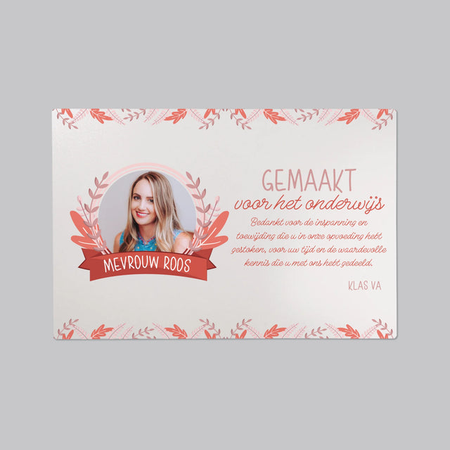 Foto En Handtekening: Gemaakt Voor Het Onderwijs - Bureauonderlegger