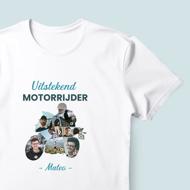 Vorm Van Foto'S: Uitstekend Motorrijder - T-Shirt Voor Heren