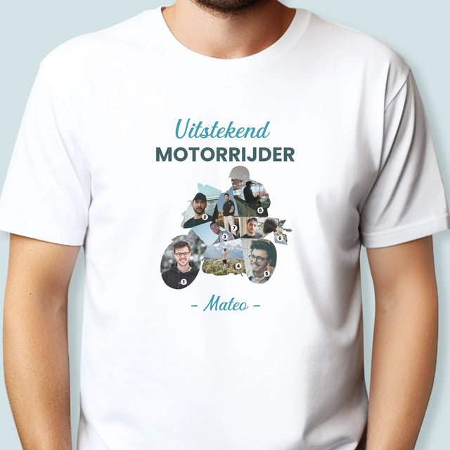Vorm Van Foto'S: Uitstekend Motorrijder - T-Shirt Voor Heren