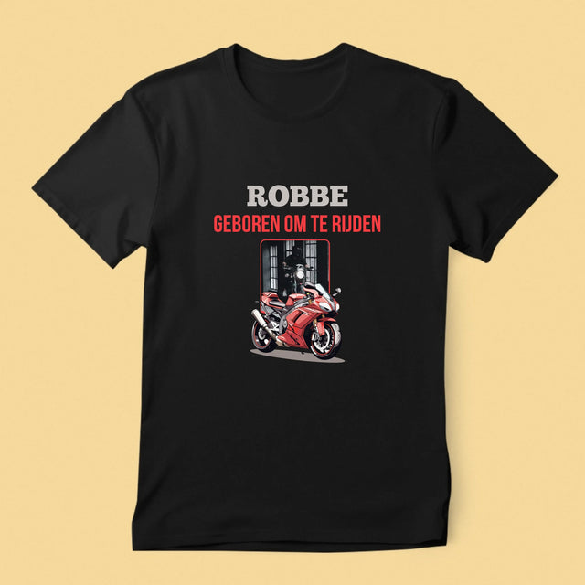 Foto En Handtekening: Geboren Om Te Rijden - T-Shirt Voor Heren