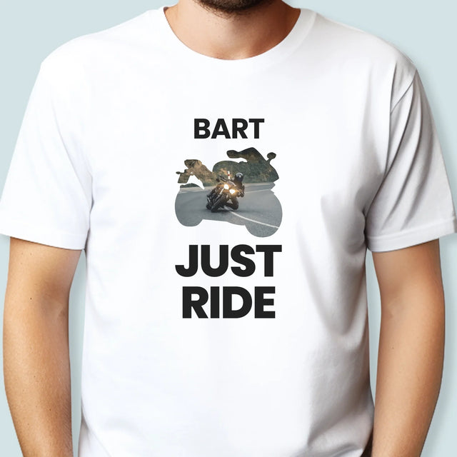 Vorm Van Foto'S: Just Ride - T-Shirt Voor Heren