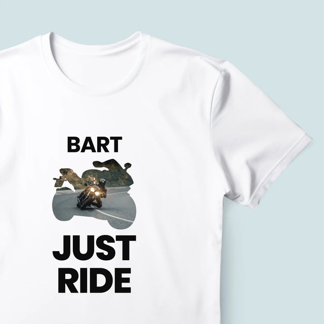 Vorm Van Foto'S: Just Ride - T-Shirt Voor Heren