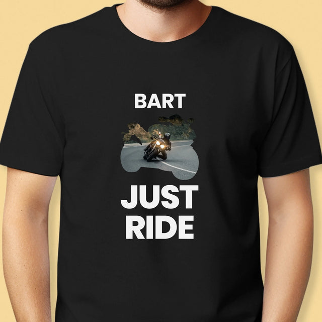 Vorm Van Foto'S: Just Ride - T-Shirt Voor Heren