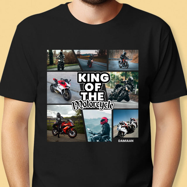 Fotocollage: King Of The Motorcycle - T-Shirt Voor Heren