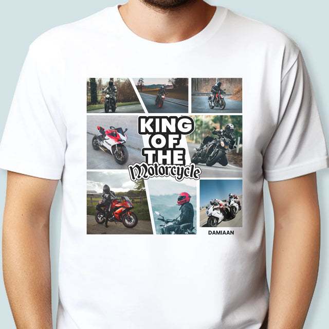 Fotocollage: King Of The Motorcycle - T-Shirt Voor Heren