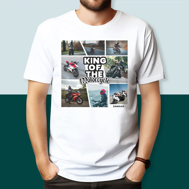 Fotocollage: King Of The Motorcycle - T-Shirt Voor Heren