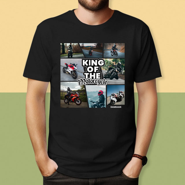 Fotocollage: King Of The Motorcycle - T-Shirt Voor Heren