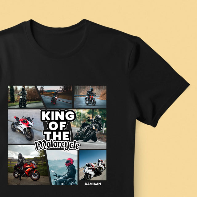 Fotocollage: King Of The Motorcycle - T-Shirt Voor Heren
