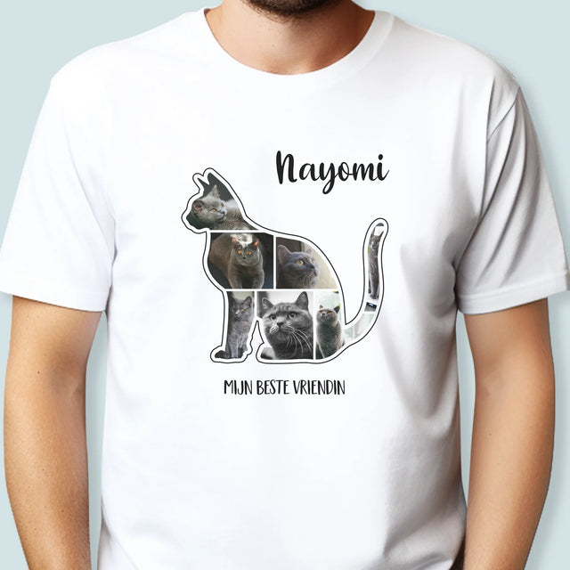Vorm Van Foto'S: Kat Is De Beste Vriend - T-Shirt Voor Heren