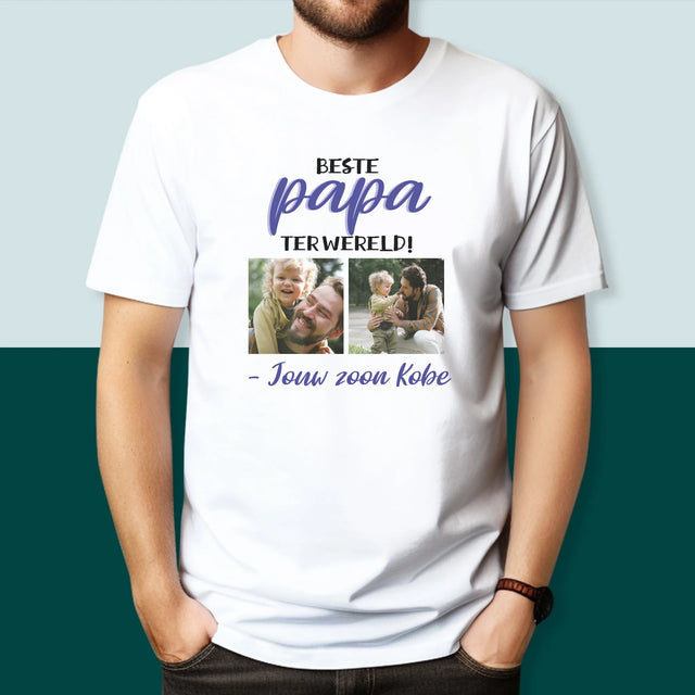 Fotocollage: Papa - T-Shirt Voor Heren