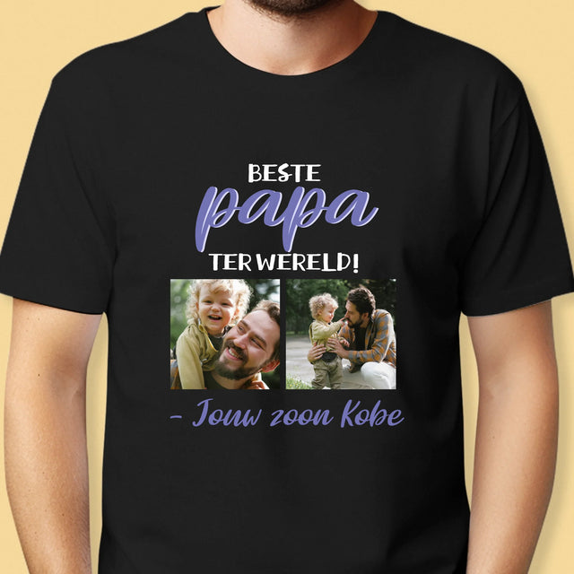 Fotocollage: Papa - T-Shirt Voor Heren