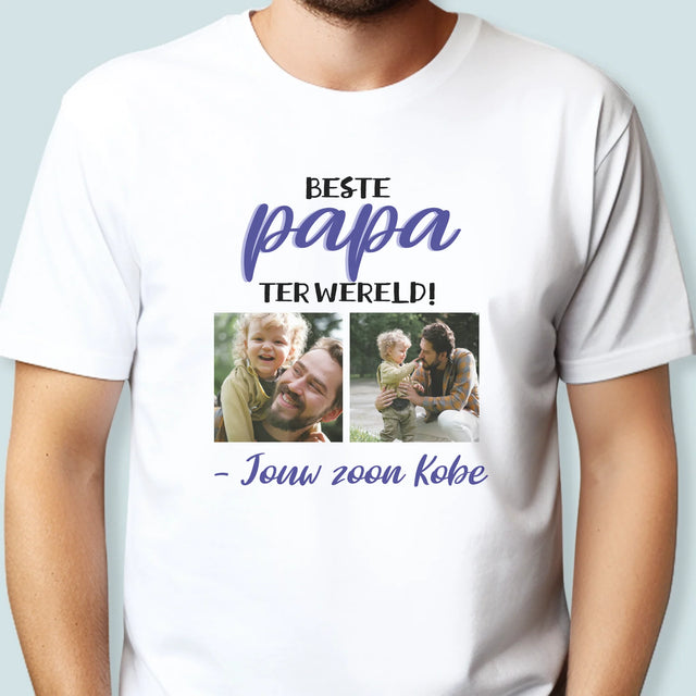 Fotocollage: Papa - T-Shirt Voor Heren