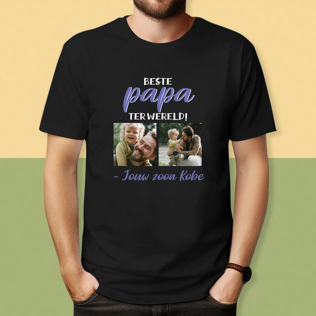 Fotocollage: Papa - T-Shirt Voor Heren
