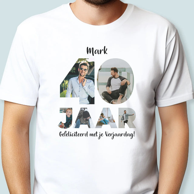 Woord Van Foto'S: 40 Jaar - T-Shirt Voor Heren