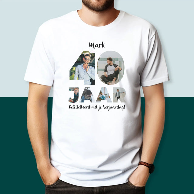 Woord Van Foto'S: 40 Jaar - T-Shirt Voor Heren