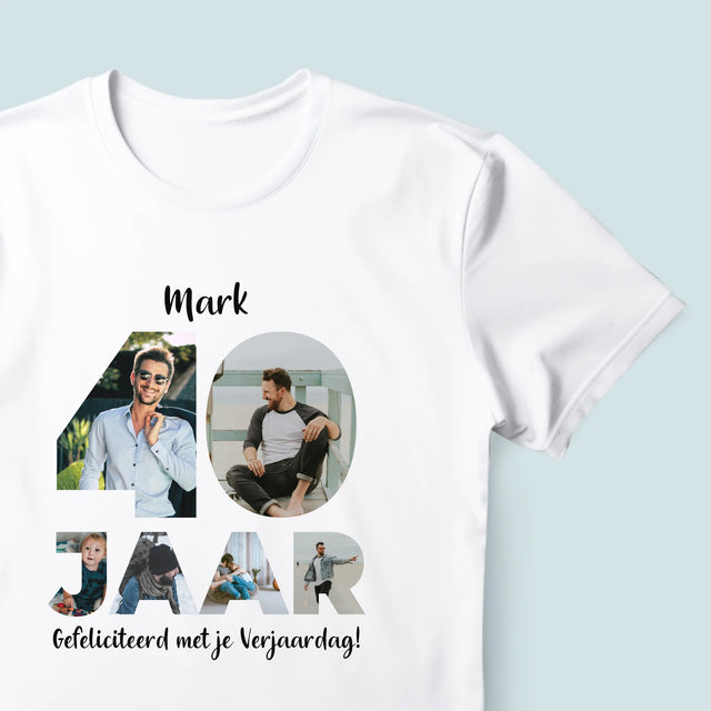 Woord Van Foto'S: 40 Jaar - T-Shirt Voor Heren