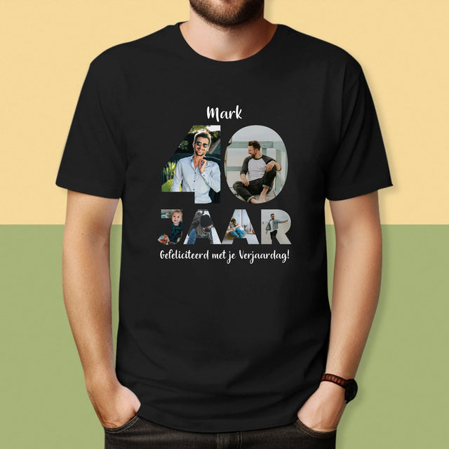 Woord Van Foto'S: 40 Jaar - T-Shirt Voor Heren