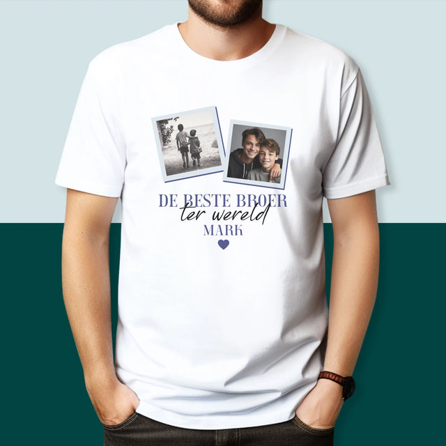 Fotocollage: De Beste Broer - T-Shirt Voor Heren