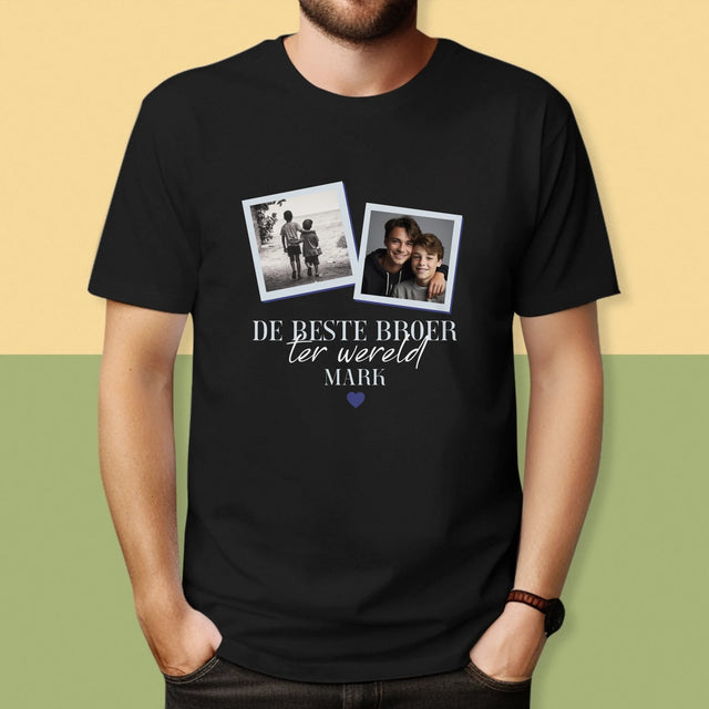 Fotocollage: De Beste Broer - T-Shirt Voor Heren
