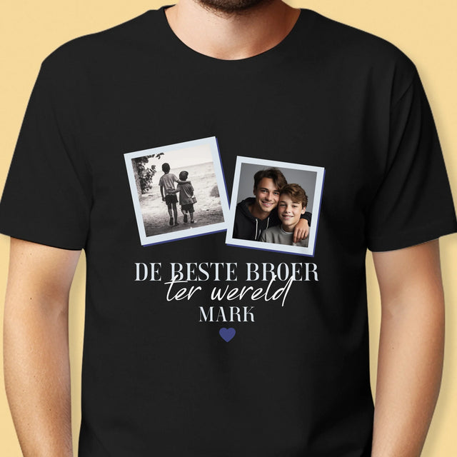 Fotocollage: De Beste Broer - T-Shirt Voor Heren