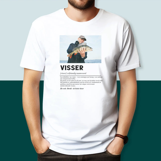 Foto En Handtekening: Definitie Visser - T-Shirt Voor Heren