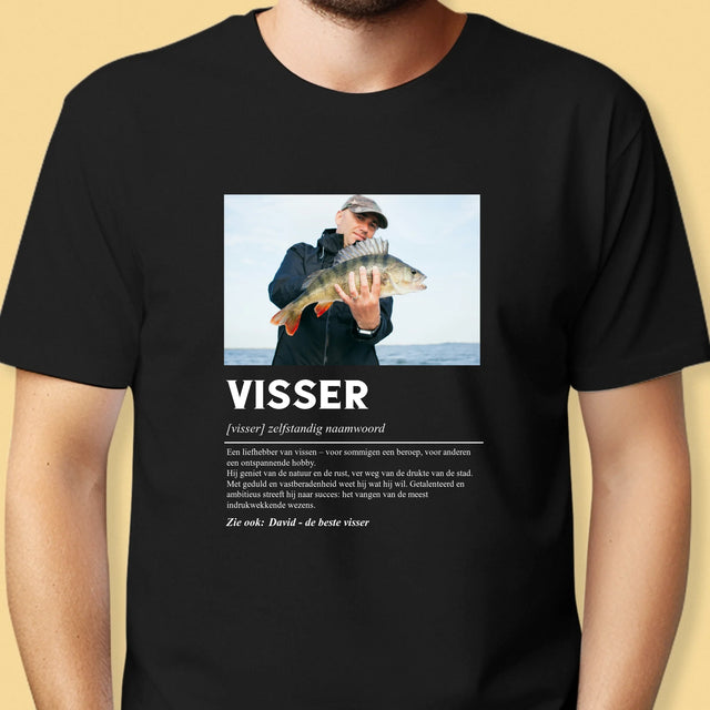Foto En Handtekening: Definitie Visser - T-Shirt Voor Heren