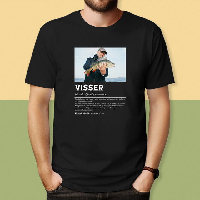 Foto En Handtekening: Definitie Visser - T-Shirt Voor Heren