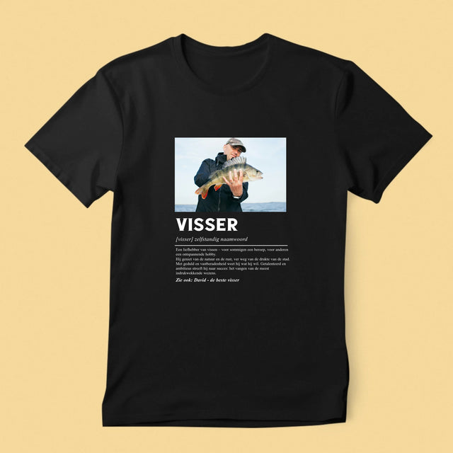 Foto En Handtekening: Definitie Visser - T-Shirt Voor Heren