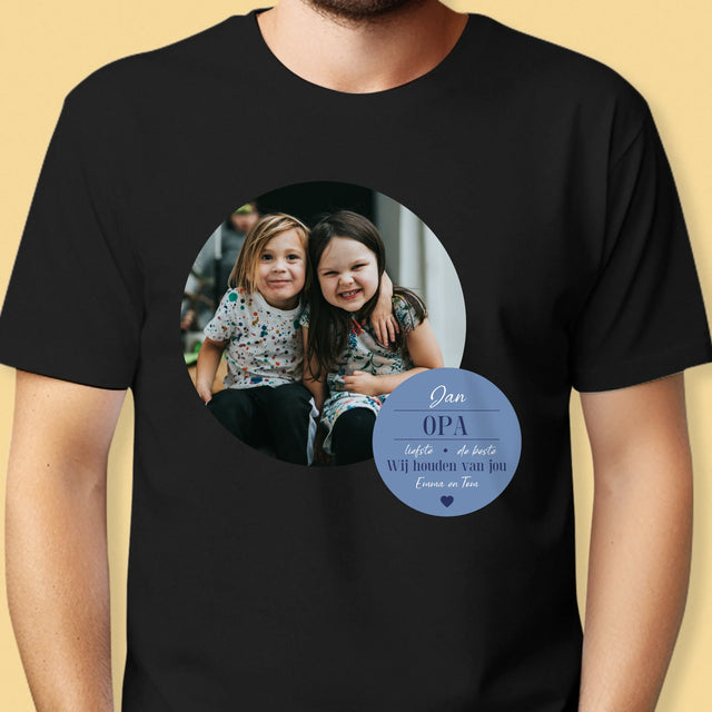 Fotocollage: Lieve Opa - T-Shirt Voor Heren