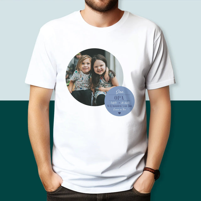 Fotocollage: Lieve Opa - T-Shirt Voor Heren