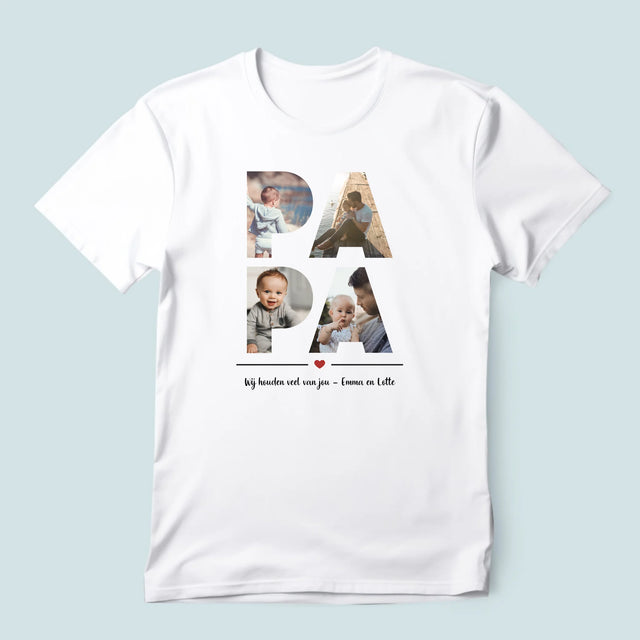 Woord Van Foto'S: Papa - T-Shirt Voor Heren