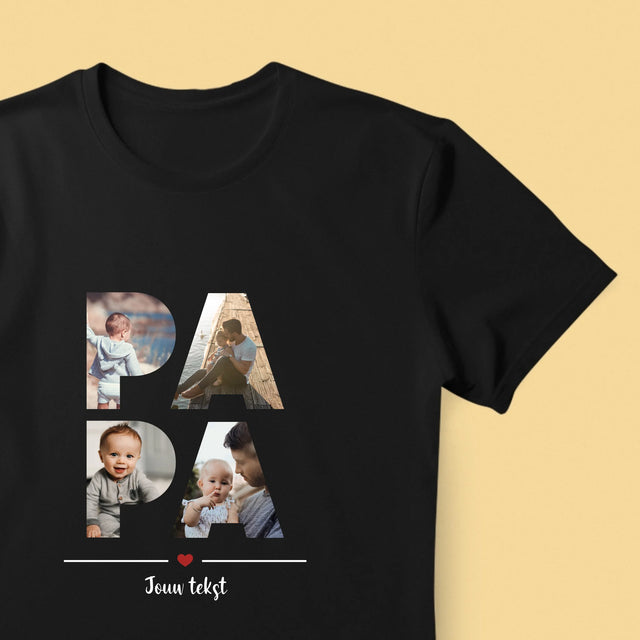 Woord Van Foto'S: Papa - T-Shirt Voor Heren