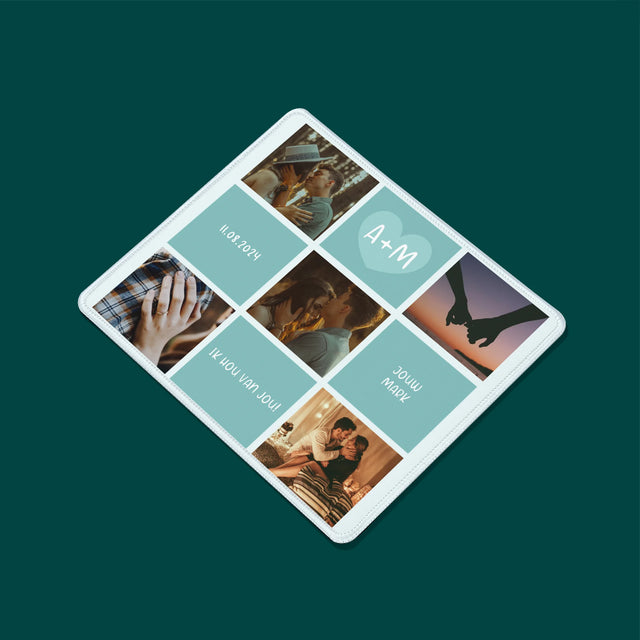 Fotocollage: Initialen Ik Hou Van Jou - Muismat