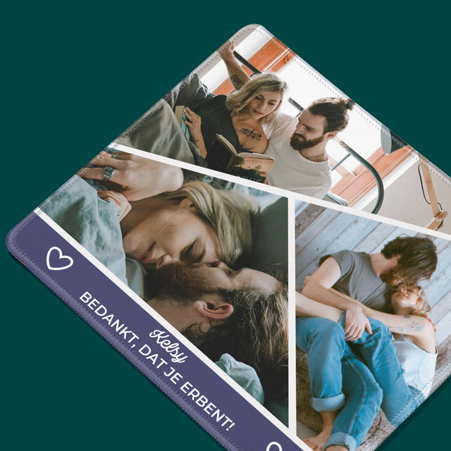 Fotocollage: Bedankt, Dat Je Er Bent - Muismat