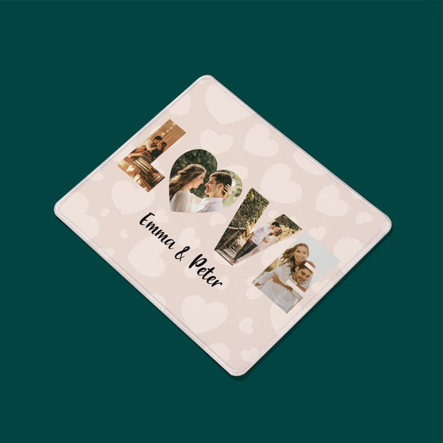 Woord Van Foto'S: Love Met Jouw Foto'S - Muismat