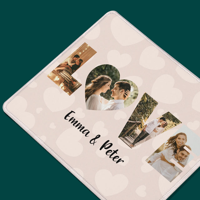 Woord Van Foto'S: Love Met Jouw Foto'S - Muismat