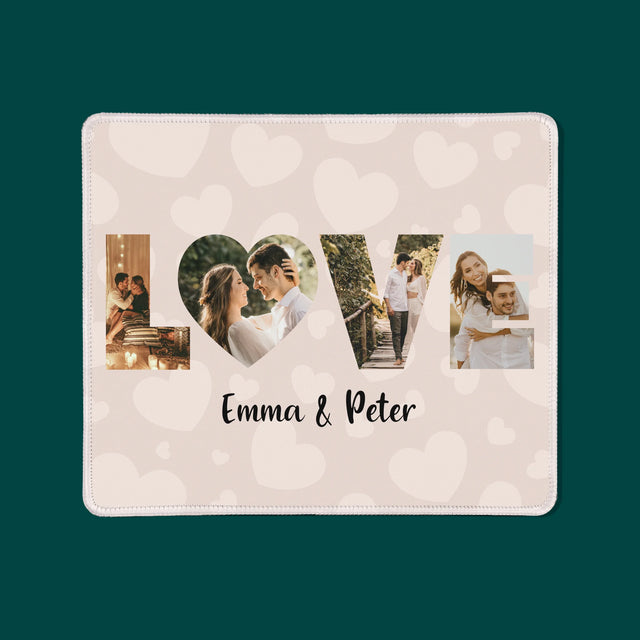 Woord Van Foto'S: Love Met Jouw Foto'S - Muismat