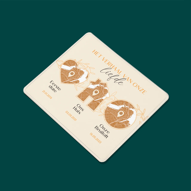 Stadsplastadsplattegrond: Stadskaart: Het Verhaal Van Onze Liefde - Muismat