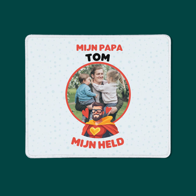 Foto En Handtekening: Papa, Mijn Held - Muismat