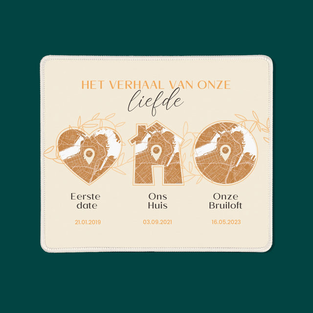 Stadsplastadsplattegrond: Stadskaart: Het Verhaal Van Onze Liefde - Muismat