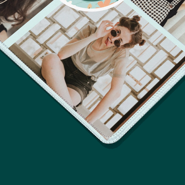 Fotocollage: Monogram Bloemen - Muismat