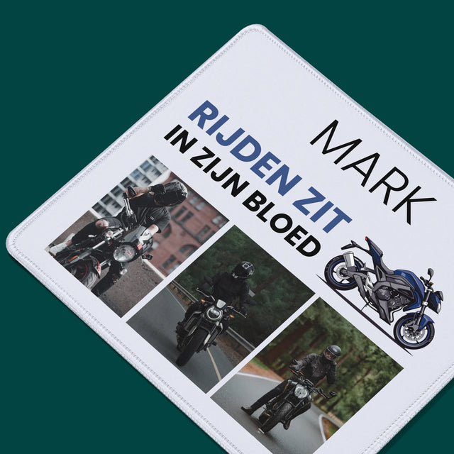 Fotocollage: Rijden Zit In Zijn Bloed - Muismat