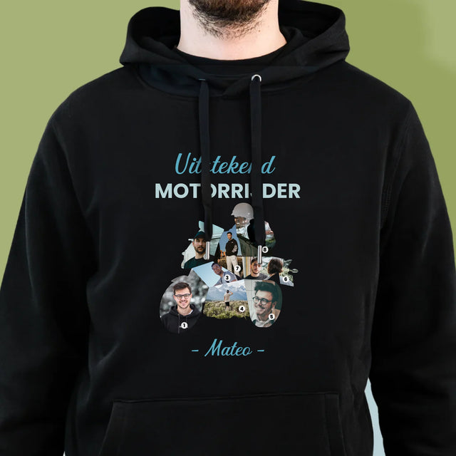 Vorm Van Foto'S: Uitstekend Motorrijder - Herentrui Met Kap
