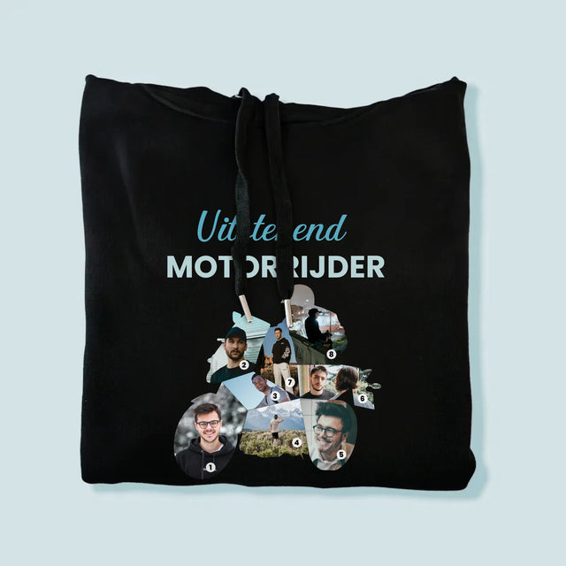 Vorm Van Foto'S: Uitstekend Motorrijder - Herentrui Met Kap