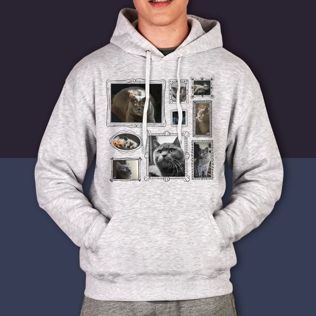 Fotocollage: Fotomuur Met Jouw Huisdier - Herentrui Met Kap