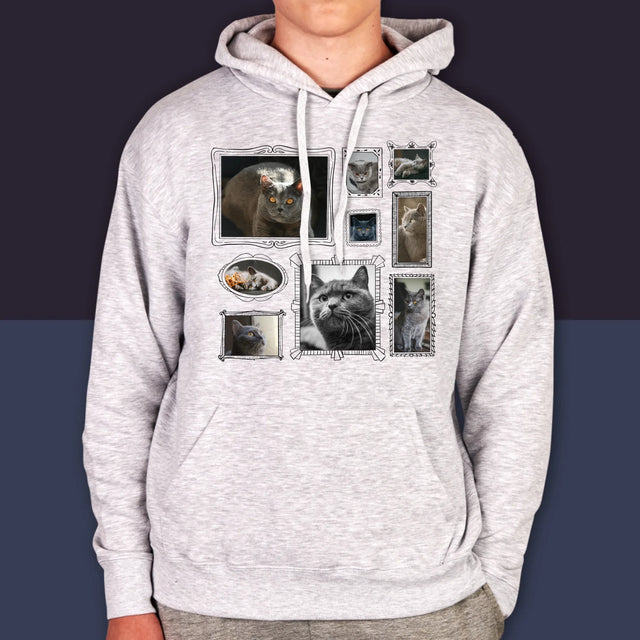 Fotocollage: Fotomuur Met Jouw Huisdier - Herentrui Met Kap