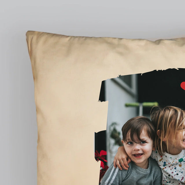 Foto En Handtekening: Voor Lieve Oma - Kussen (Monogram)