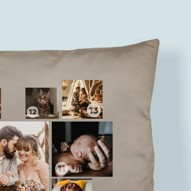 Fotocollage: Fotocollage Hart - Kussen (Monogram)